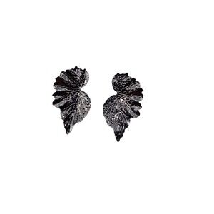 Fashion Jewelry Leaf Stud Earrings Women Silver Nature Botanical Statement